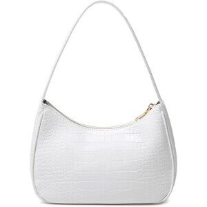 Women Crocodile&White Imported Polyester Leather Zipper Closure Tote Handbag